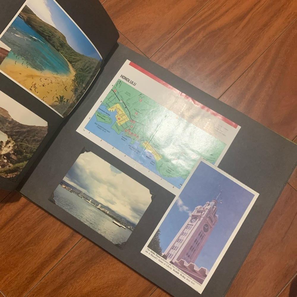 Vintage 1960 Herald Green Photo Album Scrapbook 12.5x 8.75 Hawaii Filled - Picture 5 of 5